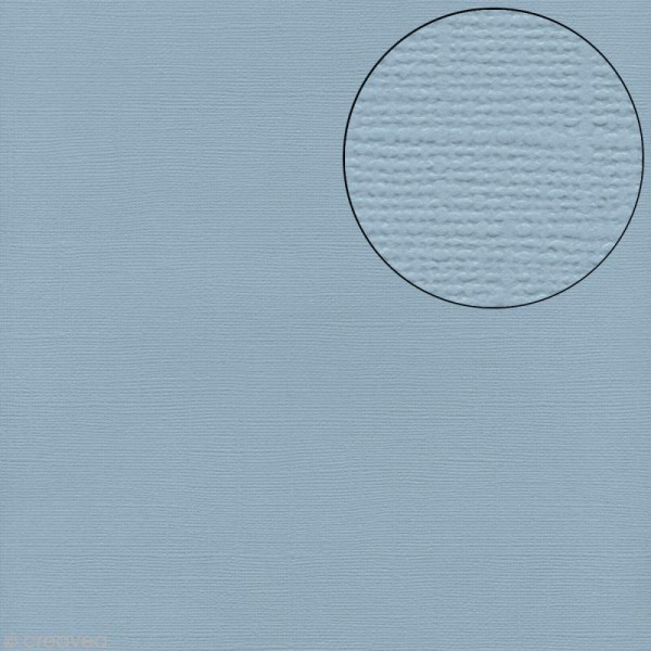 Papier scrapbooking Bazzill 30 x 30 cm - Texture - Starmist (bleu) - Photo n°1