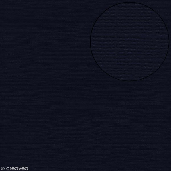 Papier scrapbooking Bazzill 30 x 30 cm - Texture - Admiral (bleu marine) - Photo n°1