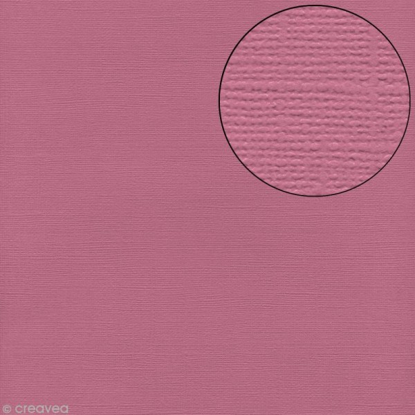 Papier scrapbooking Bazzill 30 x 30 cm - Texture - Petunia (rose pétunia) - Photo n°1