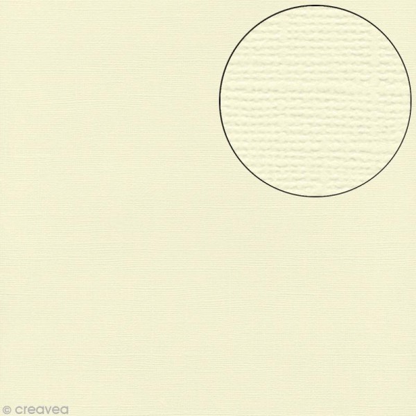 Papier scrapbooking Bazzill 30 x 30 cm - Texture - Fourz french vanilla (blanc vanille) - Photo n°1