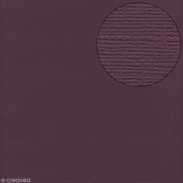 Papier scrapbooking Bazzill 30 x 30 cm - Texture - Jubilee (violet aubergine) - Photo n°1