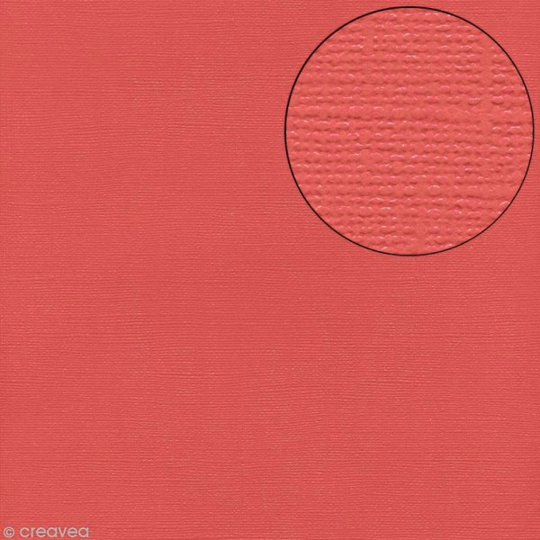 Papier scrapbooking Bazzill 30 x 30 cm - Flamingo (Rose Corail) - Photo n°1