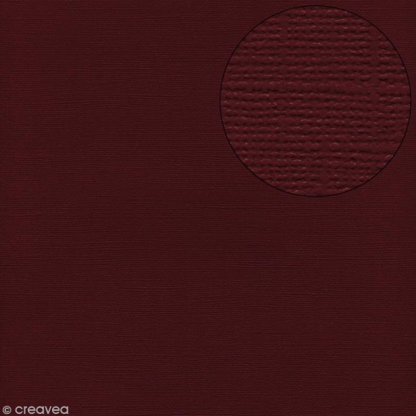 Papier scrapbooking Bazzill 30 x 30 cm - Texture - Juneberry (rouge bordeaux) - Photo n°1