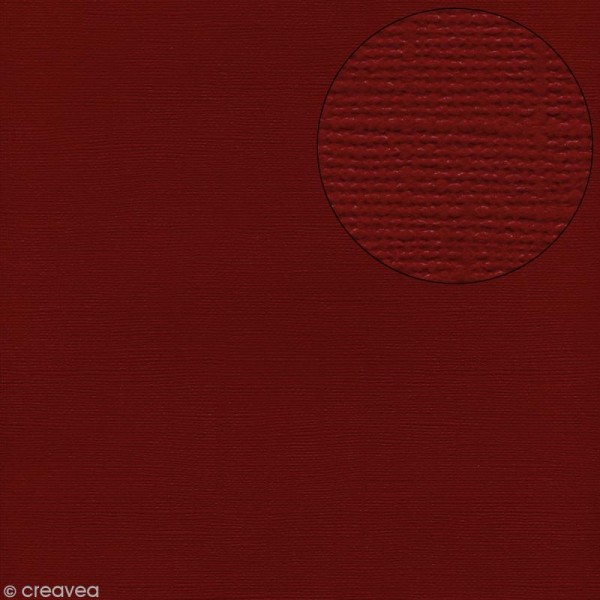 Papier scrapbooking Bazzill 30 x 30 cm - Texture - Maraschino (rouge foncé) - Photo n°1