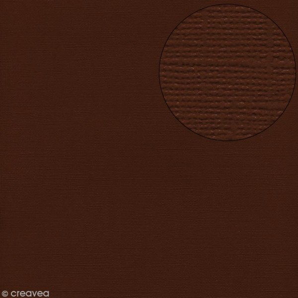 Papier scrapbooking Bazzill 30 x 30 cm - Texture - Nutmeg (marron) - Photo n°1