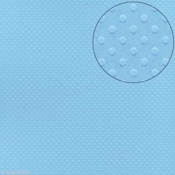 Papier scrapbooking Bazzill 30 x 30 cm - Pois - Dotted pullside (Bleu piscine) - Photo n°1