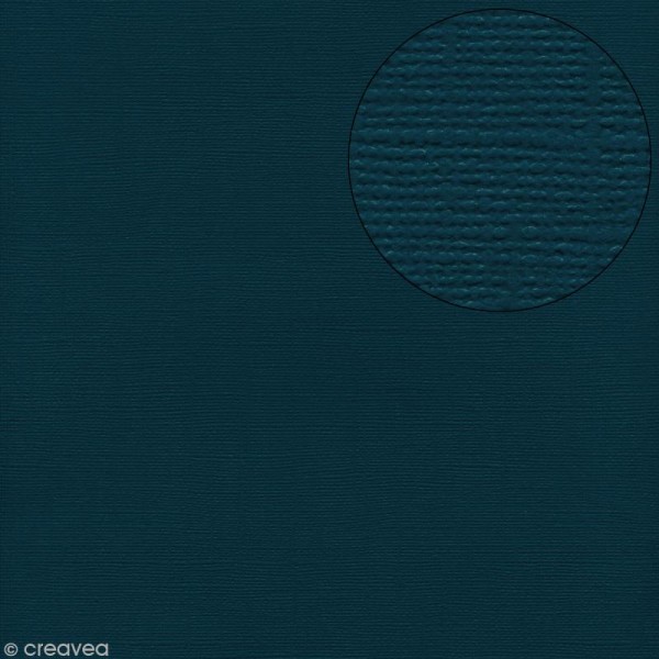 Papier scrapbooking Bazzill 30 x 30 cm - Texture - Bahama (bleu foncé) - Photo n°1