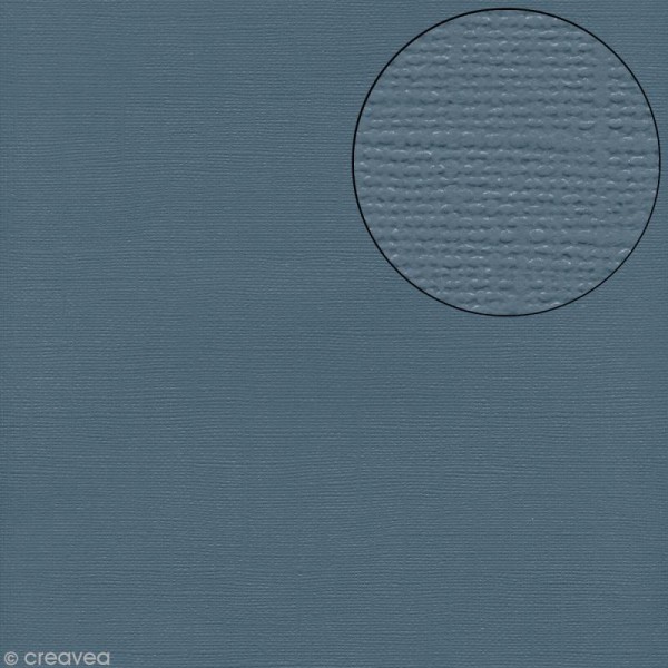 Papier scrapbooking Bazzill 30 x 30 cm - Texture - Lakeshore (bleu gris) - Photo n°1