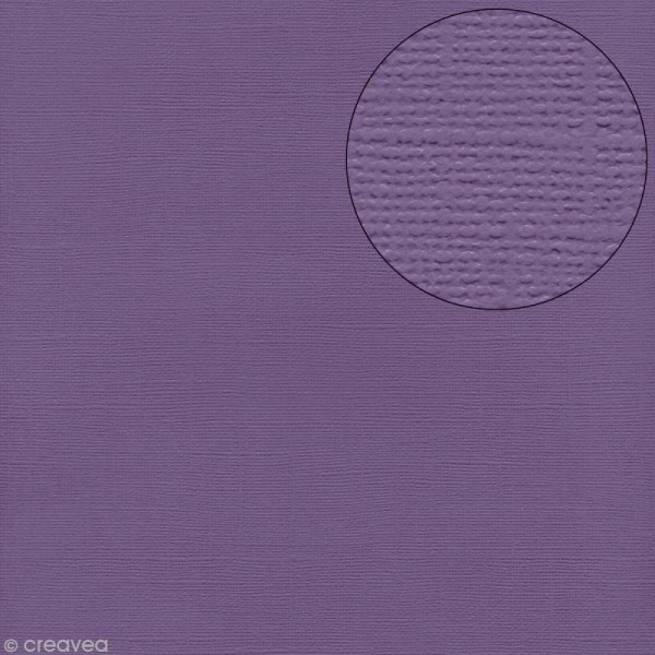 Papier scrapbooking Bazzill 30 x 30 cm - Texture - Heather (violet) - Photo n°1