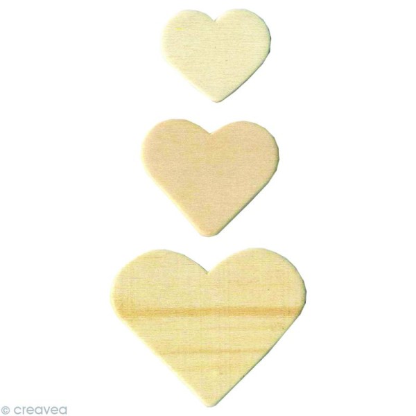 Formes en bois assortiment - Coeurs x 130 - Photo n°1