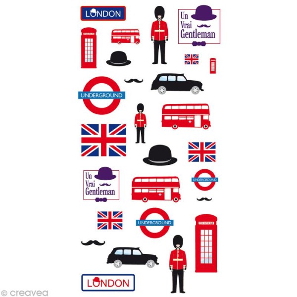Stickers Puffies 13,5 x 8 cm - Londres x 27 autocollants - Photo n°1