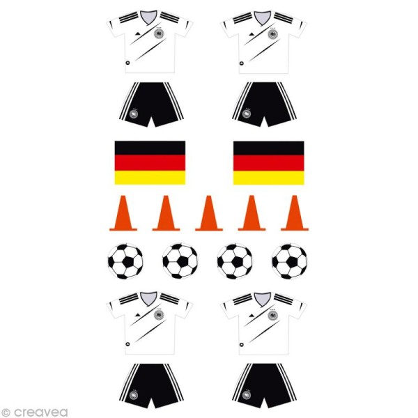 Stickers Puffies 13,5 x 8 cm - Foot Allemagne x 19 autocollants - Photo n°1