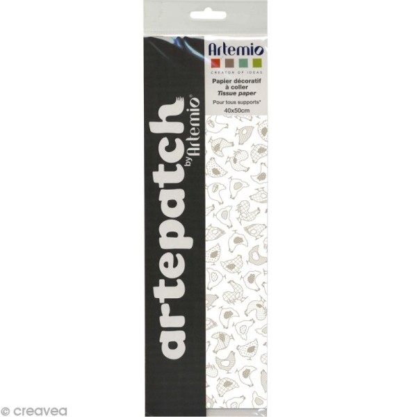 Papier Artepatch - Poules grises et pois - 2 feuilles de 40 x 50 cm - Photo n°4