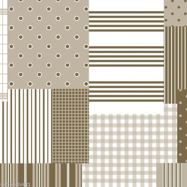 Papier Artepatch - Lignes et patchwork foncés - 2 feuilles de 40 x 50 cm - Photo n°2