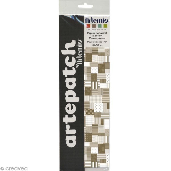 Papier Artepatch - Lignes et patchwork foncés - 2 feuilles de 40 x 50 cm - Photo n°4