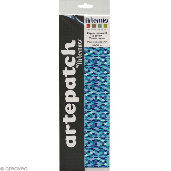 Papier Artepatch - Losanges et bleu uni - 2 feuilles de 40 x 50 cm - Photo n°4