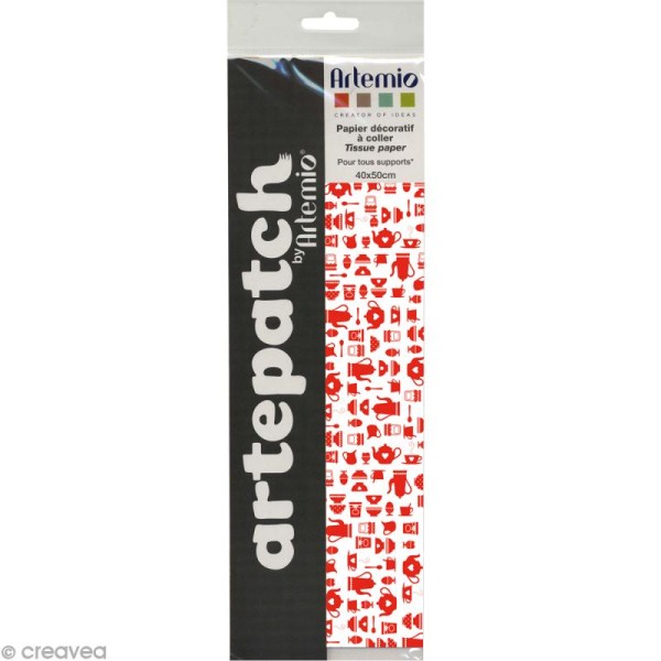 Papier Artepatch - Petit déjeuner rouge et pois - 2 feuilles de 40 x 50 cm - Photo n°4
