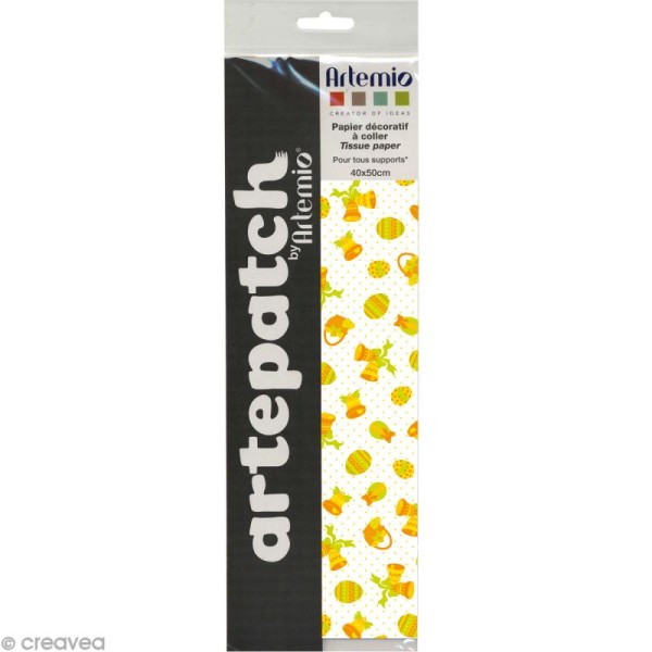 Papier Artepatch - Pâques jaune et pois - 2 feuilles de 40 x 50 cm - Photo n°4
