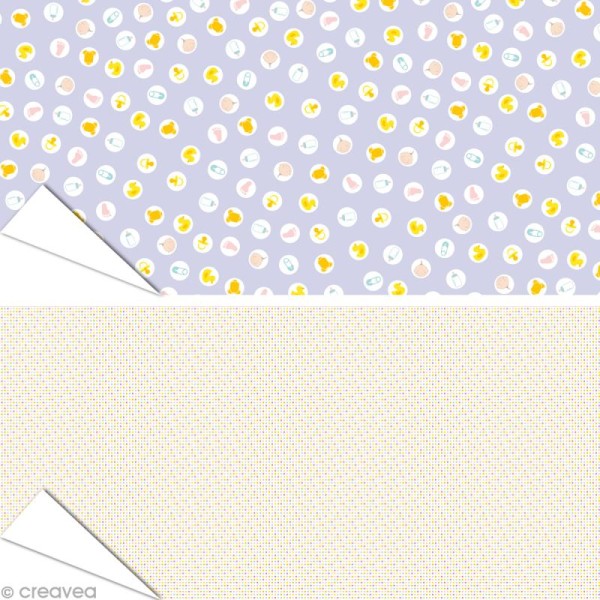 Papier Artepatch - Baby Shower et pois multicolores - 2 feuilles de 40 x 50 cm - Photo n°1