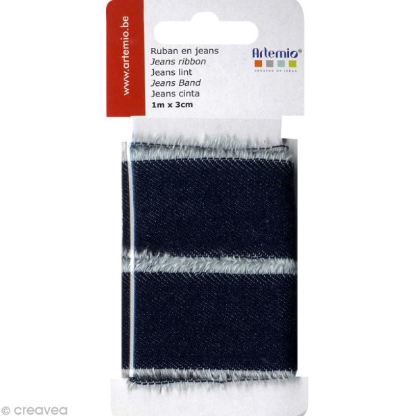 Ruban de tissu en Jeans - 3 cm x 1 m - Photo n°1