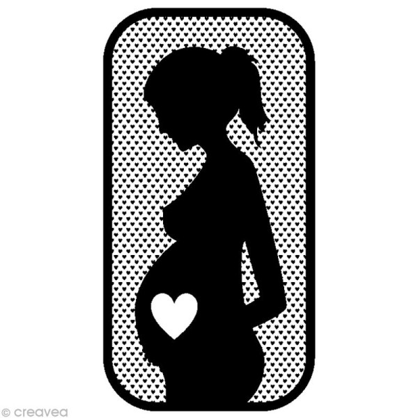 Tampon naissance - Baby shower - Femme enceinte - 6,5 x 3,7 cm - Photo n°1
