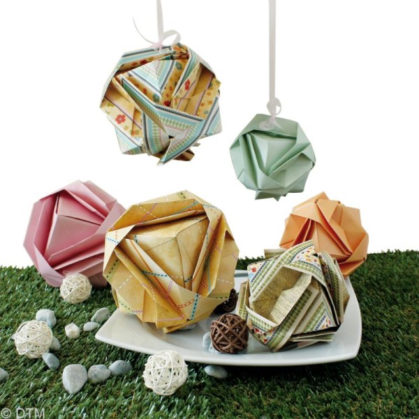 Kit origami - Boules de Noël - Vintage - Photo n°2
