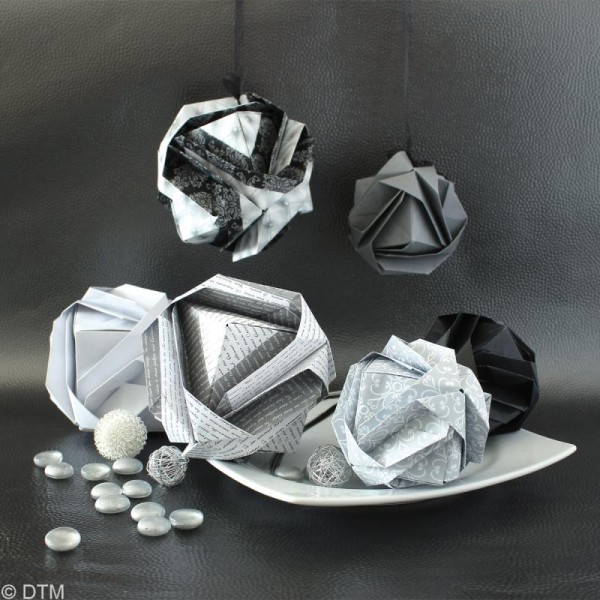 Kit origami - Boules de Noël - Chic - Photo n°2