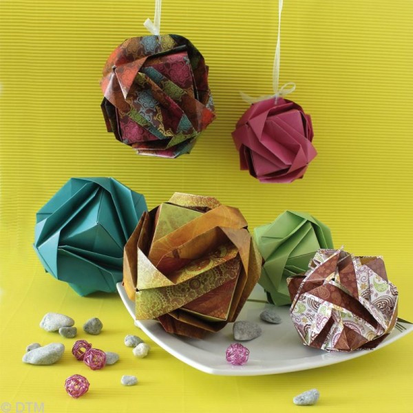Kit origami - Boules de Noël - Oriental - Photo n°2