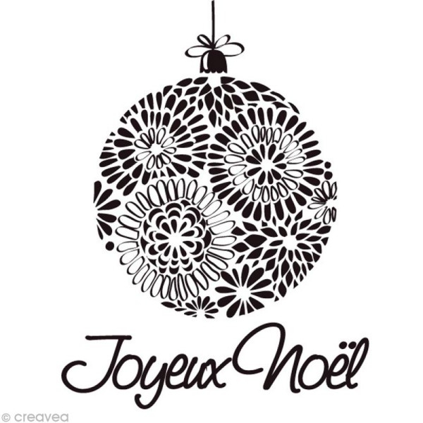 Tampon Noël - Boule joyeux Noël - 6,5 x 5,5 cm - Photo n°1