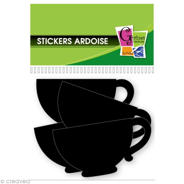 Stickers Tasse ardoise - 5 cm - 12 pcs - Photo n°1