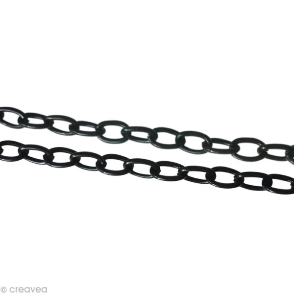 Chaine sautoir Noir - Grosse maille 4 mm - 64 cm - Photo n°1