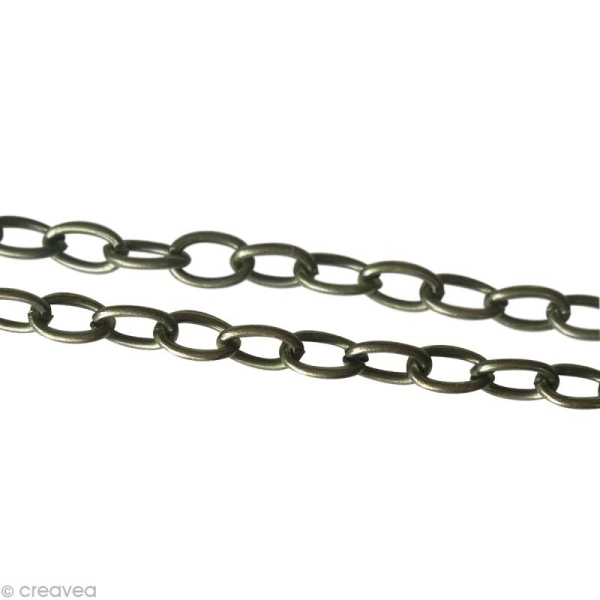 Chaine sautoir Anthracite - Grosse maille 4 mm - 64 cm - Photo n°1