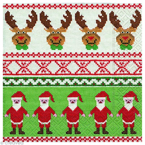 Serviette en papier Noël - Reindeer meets Santa - Photo n°1