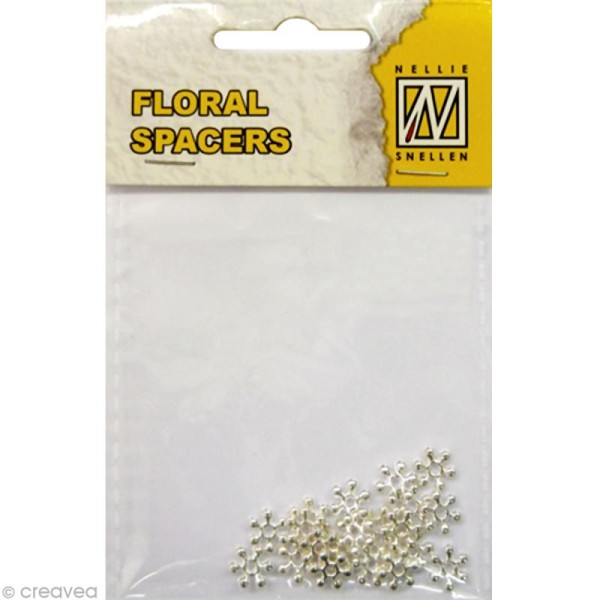 Perle en métal - Floral spacers - Coeur de fleur 3 Argent 7 mm - 20 pcs - Photo n°1