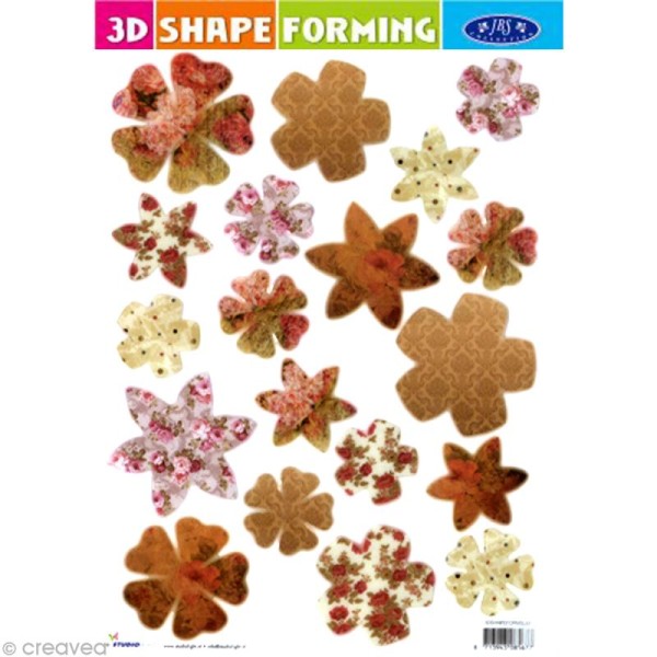 Shape forming 3D - Fleur - Fleurs déco marron - Photo n°1