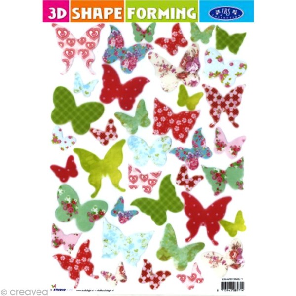 Shape forming 3D - Nature - Papillons colorés pré-découpés - Photo n°1