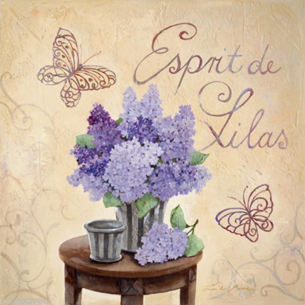 Image 3D Fleur - Esprit de lilas 30 x 30 cm - Photo n°1