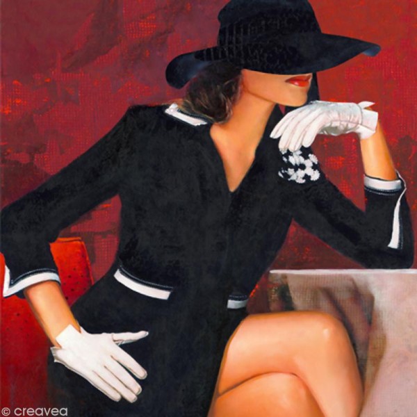 Image 3D Femme - Femme gants blancs 40 x 40 cm - Photo n°1