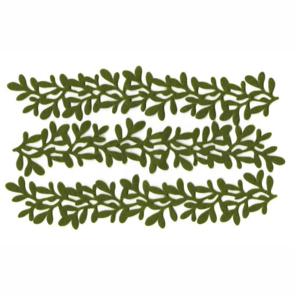 Frise feuille en feutrine Vert sapin 30cm x3 - Photo n°1
