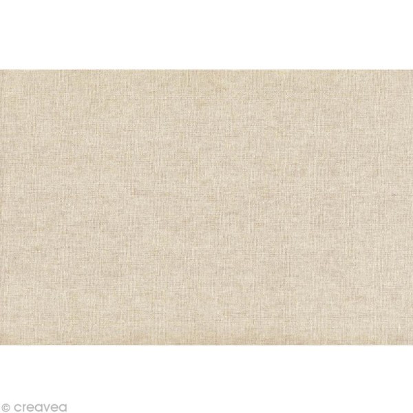 Coupon de coton enduit 45 x 53 cm - Lin blanc uni - Photo n°1