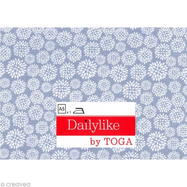 Dailylike Dahlia fond bleu - Tissu thermocollant A5 - Photo n°2