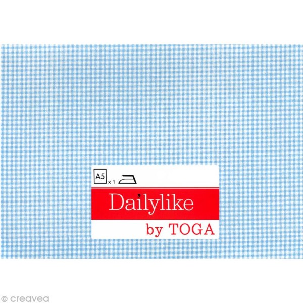 Dailylike Vichy bleu ciel - Tissu thermocollant A5 - Photo n°2