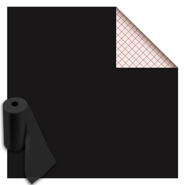 Rouleau feutrine autocollante polyester 1 mm 45 cm x 5 m - Noir - Photo n°1