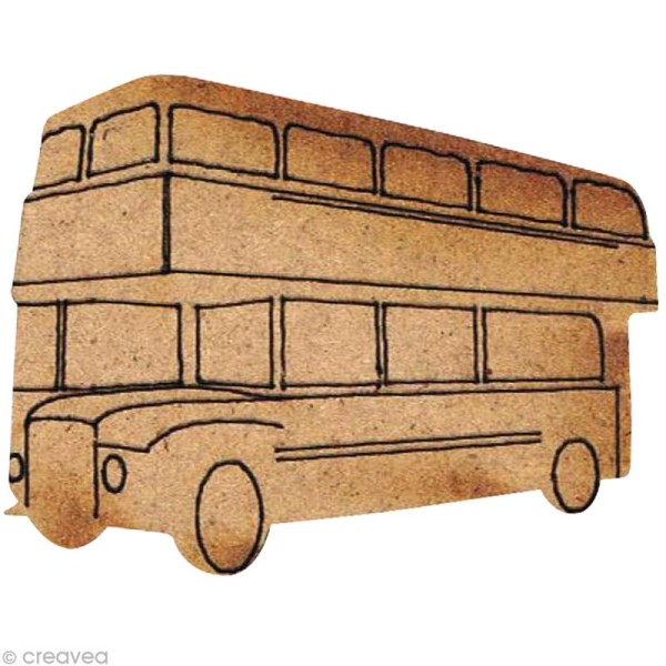 Forme en bois Londres - Bus impérial - 3,5 cm - Photo n°1