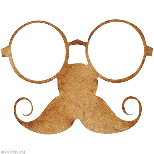Forme en bois Moustache - Moustache lunette - 3 cm - Photo n°1