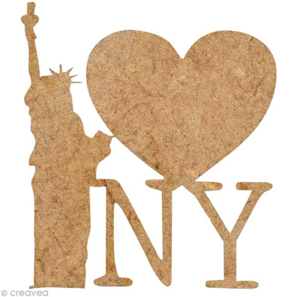 Forme en bois New York - I love NY - 4 cm - Photo n°1