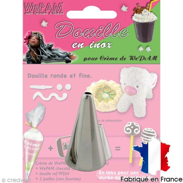 Douille inox Ronde et fine pour fausse chantilly WePAM - Photo n°1