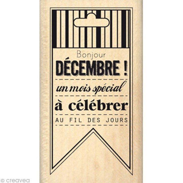 Tampon Noël December Daily - Bonjour décembre - 4 x 7 cm - Photo n°1