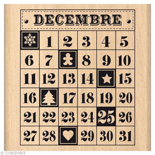 Tampon Noël December Daily - Grille de décembre - 8 x 8 cm - Photo n°1