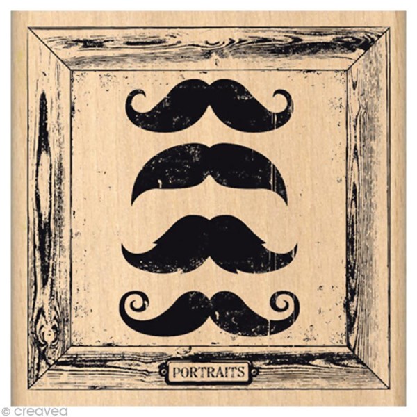 Tampon Shabby - Cadre moustaches 8 x 8 cm - Photo n°1
